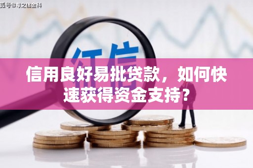 鸡冠信用良好易批贷款，如何快速获得资金支持？