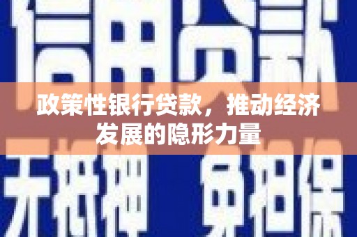 鸡冠政策性银行贷款，推动经济发展的隐形力量