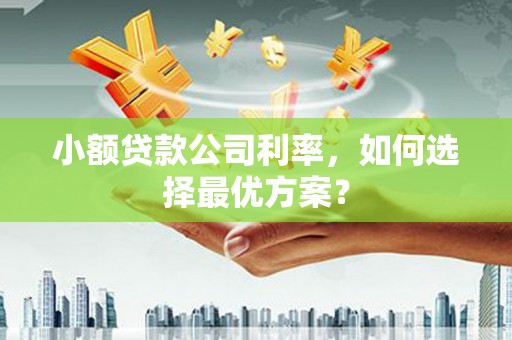 鸡冠小额贷款公司利率，如何选择最优方案？