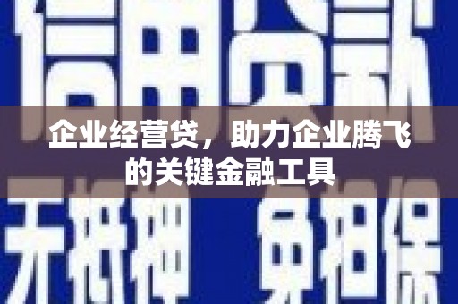 鸡冠企业经营贷，助力企业腾飞的关键金融工具