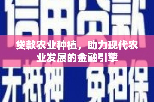 鸡冠贷款农业种植，助力现代农业发展的金融引擎