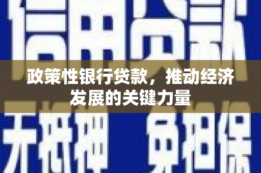鸡冠政策性银行贷款，推动经济发展的关键力量
