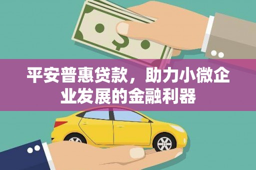 鸡冠平安普惠贷款，助力小微企业发展的金融利器