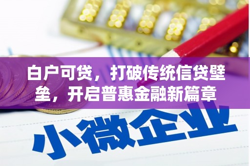 鸡冠白户可贷，打破传统信贷壁垒，开启普惠金融新篇章